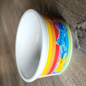 Cat Rainbow Riviera Van Beers Stoneware Cat Bowl NWOT